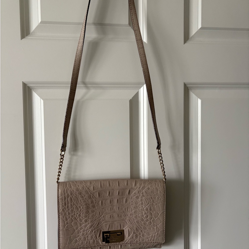 Kate Spade Women’s Taupe Croc-Embossed Crossbody Bag
